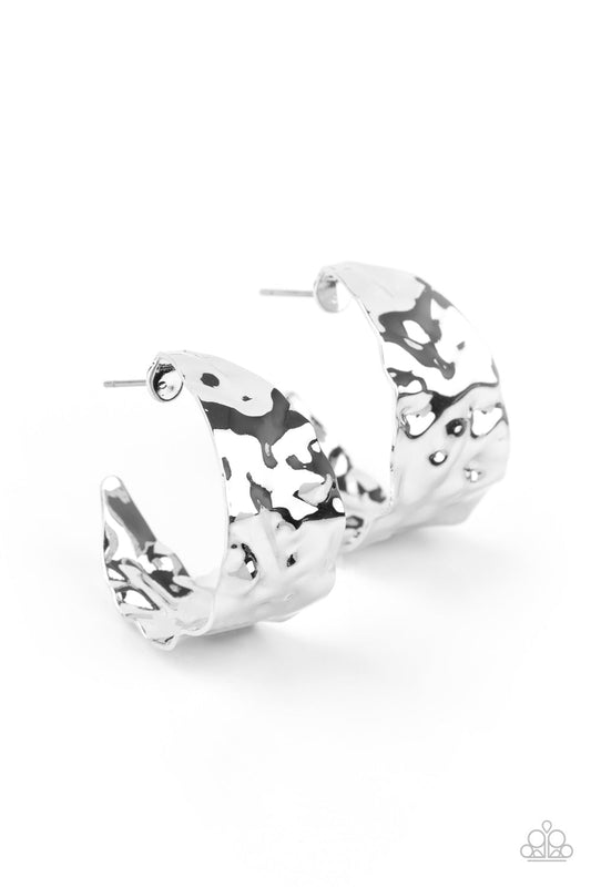 Paparazzi Put Your Best Face Forward - Silver Earrings - Pusher P