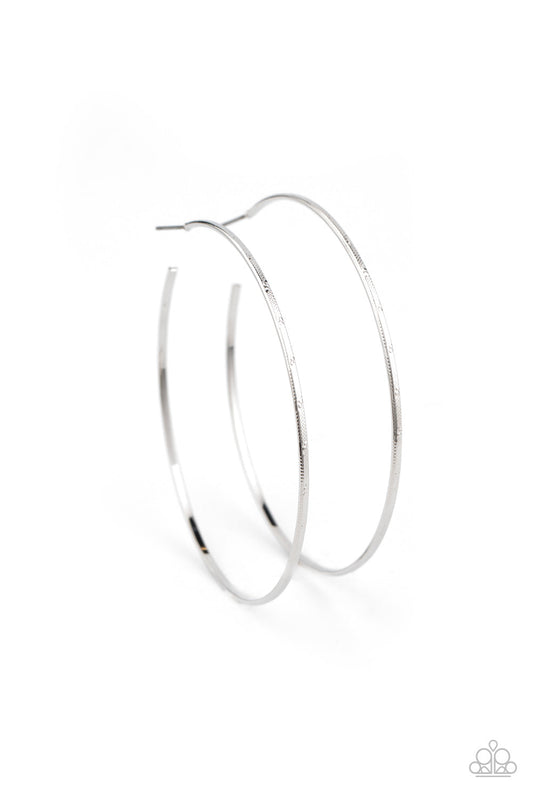 Paparazzi Very Curvaceous - Silver Hoop Earrings