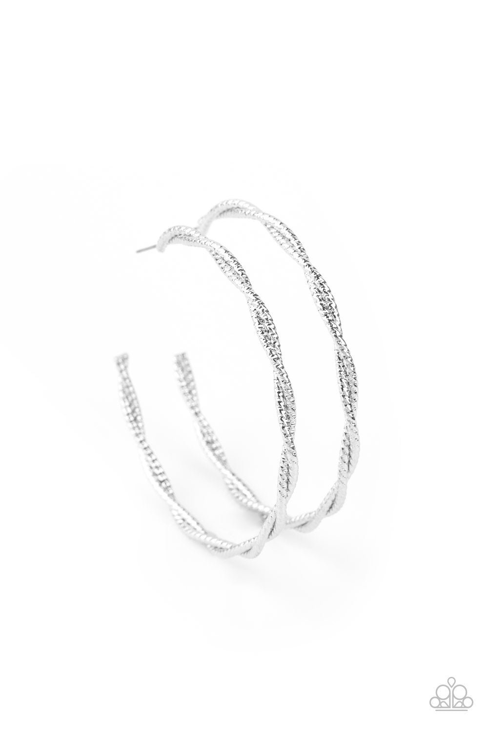 Paparazzi Totally Throttled - Silver Hoop Earrings - Pusher P
