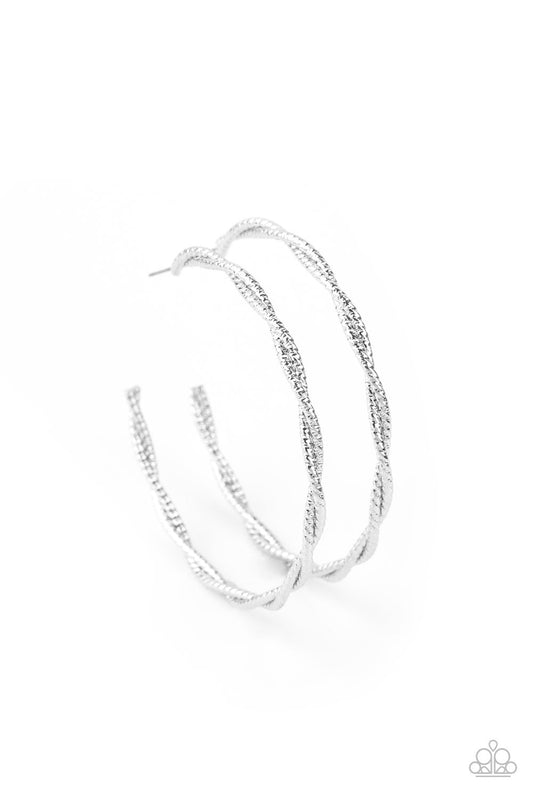 Paparazzi Totally Throttled - Silver Hoop Earrings - Pusher P