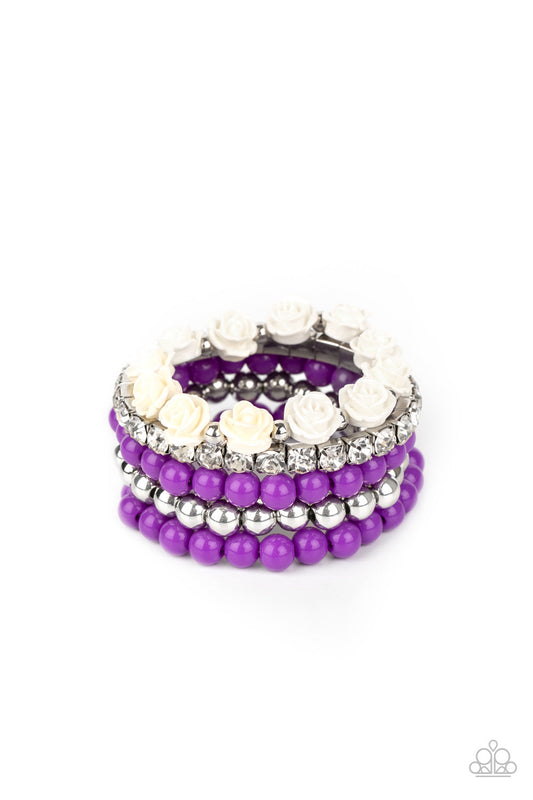 Paparazzi Rose Garden Grandeur - Purple Bracelet - Pusher P