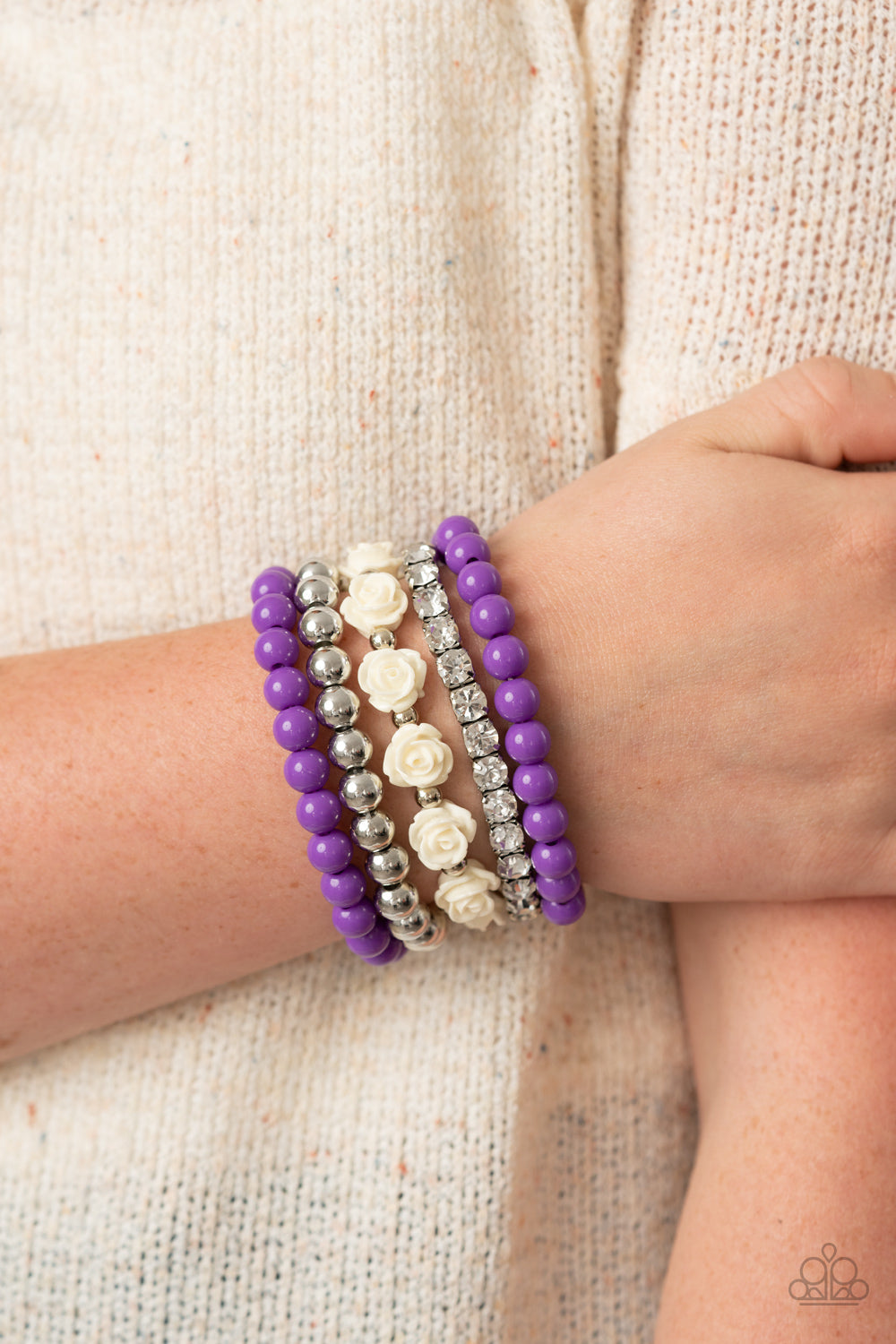 Paparazzi Rose Garden Grandeur - Purple Bracelet - Pusher P