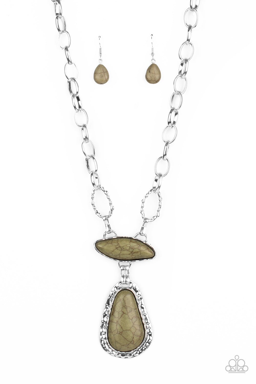 Stone Necklace - Paparazzi Rural Rapture - Green Necklace paparazzi jewelry image
