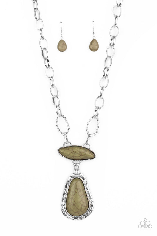 Stone Necklace - Paparazzi Rural Rapture - Green Necklace paparazzi jewelry image