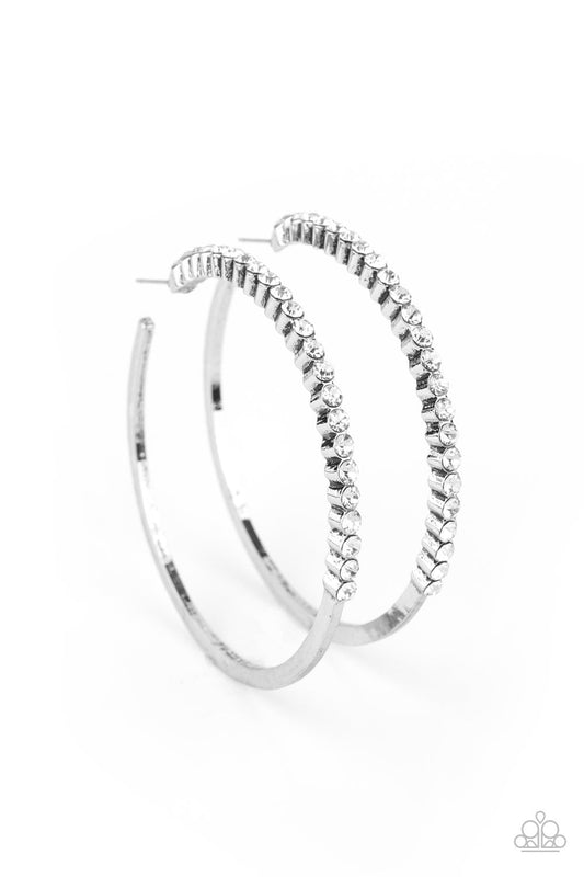Paparazzi Making Rounds - White Hoop Earrings - Pusher P