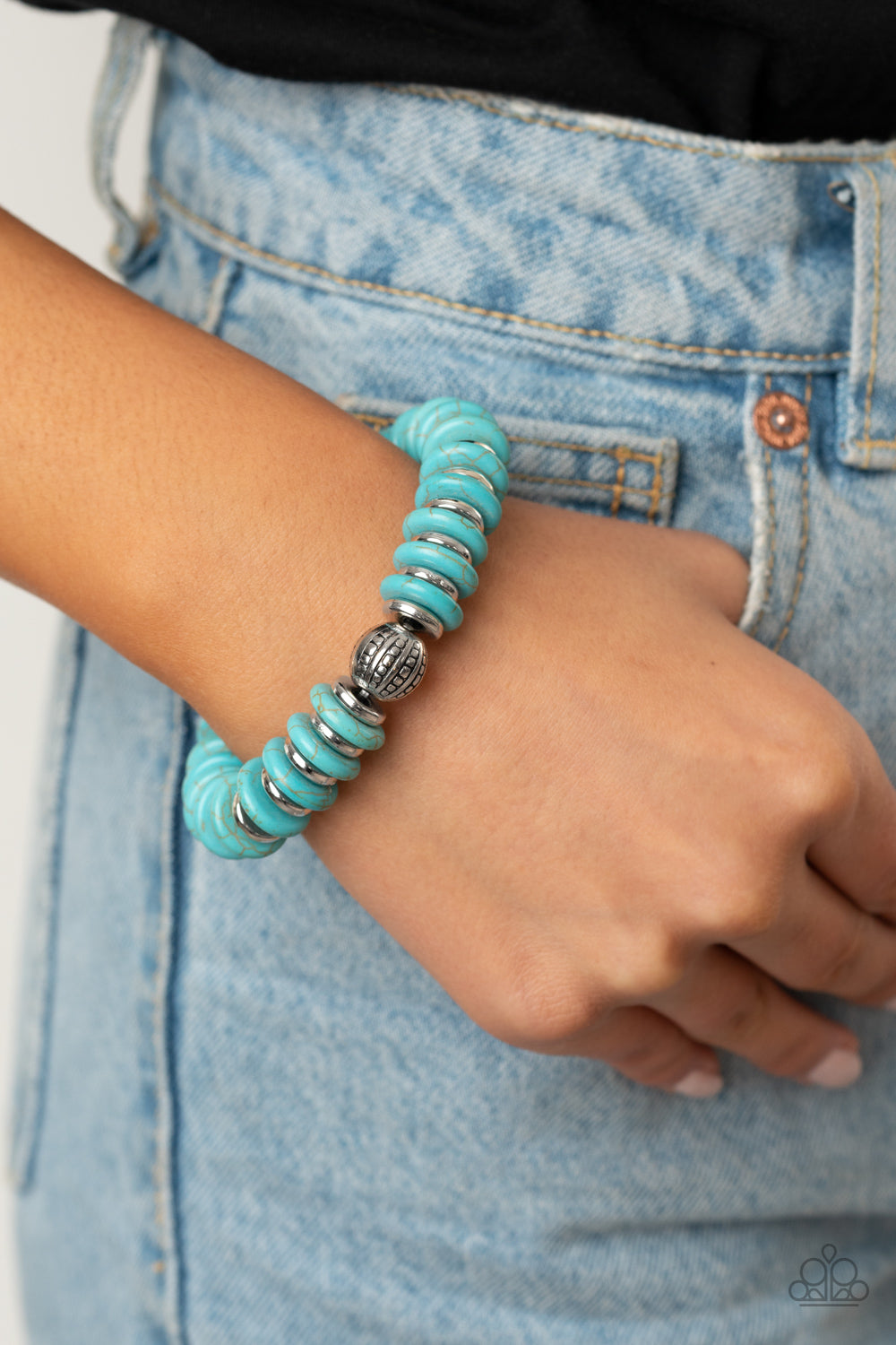 Paparazzi Eco Experience - Blue Bracelet - Pusher P