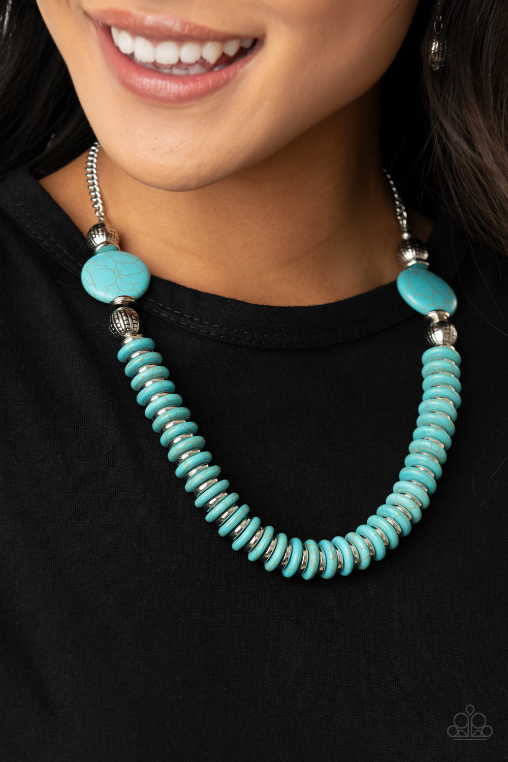 Paparazzi Desert Revival - Blue Necklace - Pusher P