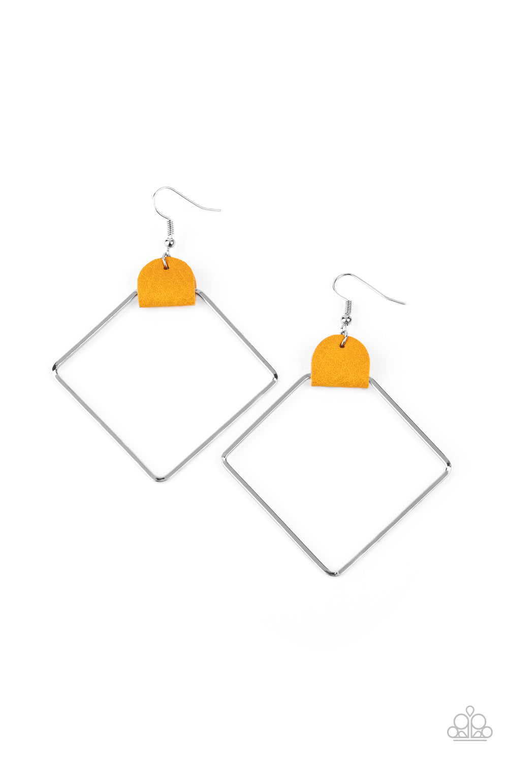 Paparazzi Friends of a LEATHER - Yellow Earrings - Pusher P