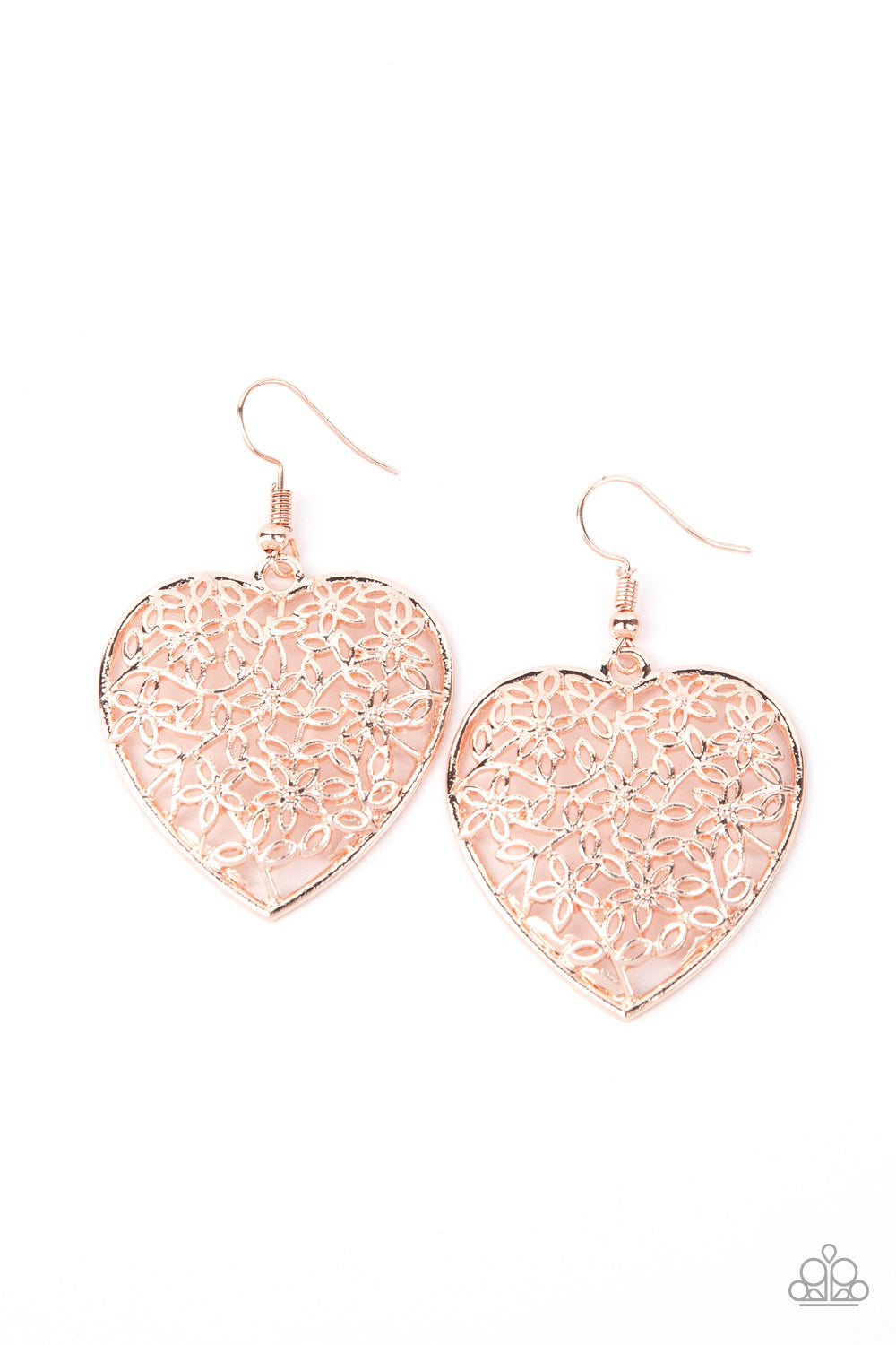 Paparazzi Let Your Heart Grow - Rose Gold Earrings - Pusher P