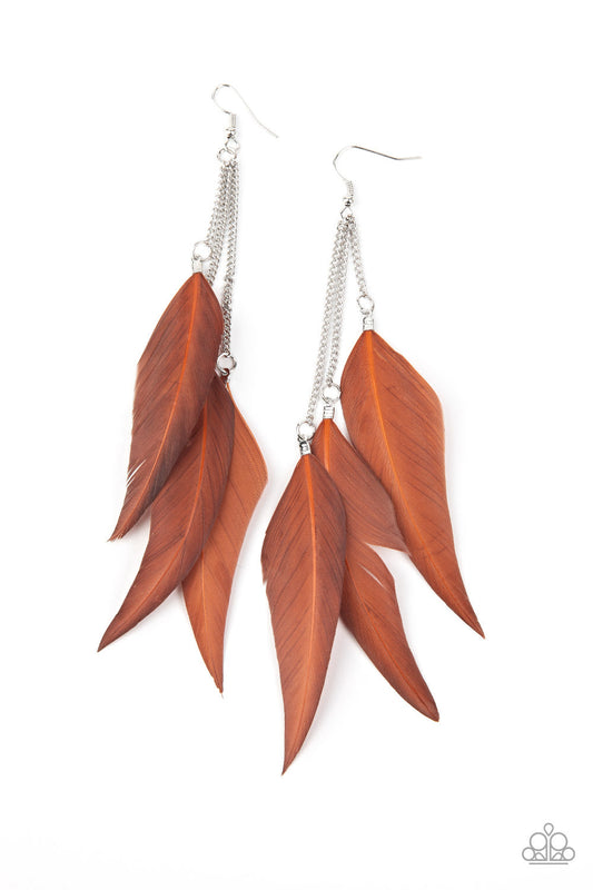 Paparazzi West Side Western - Brown Earrings - Pusher P