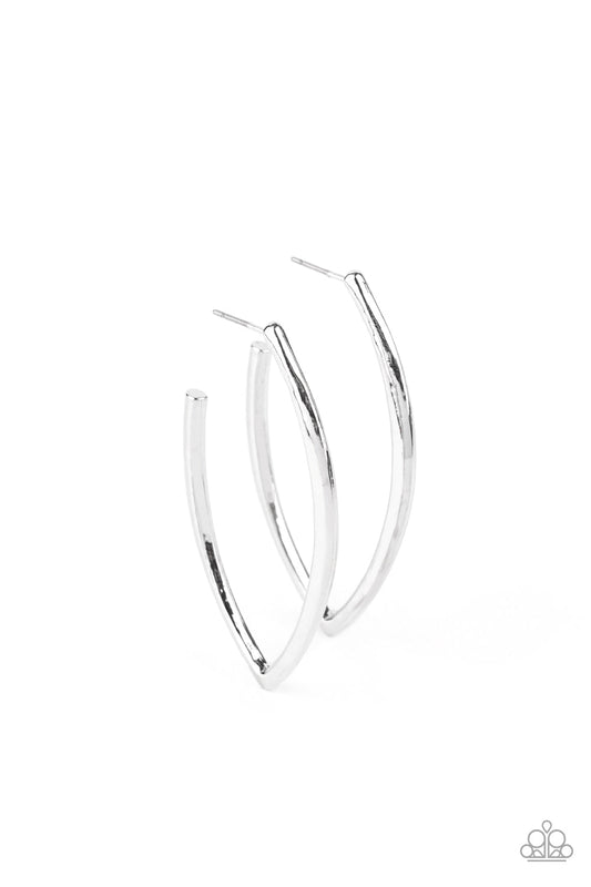 Paparazzi Point-Blank Beautiful - Silver Earrings - Pusher P