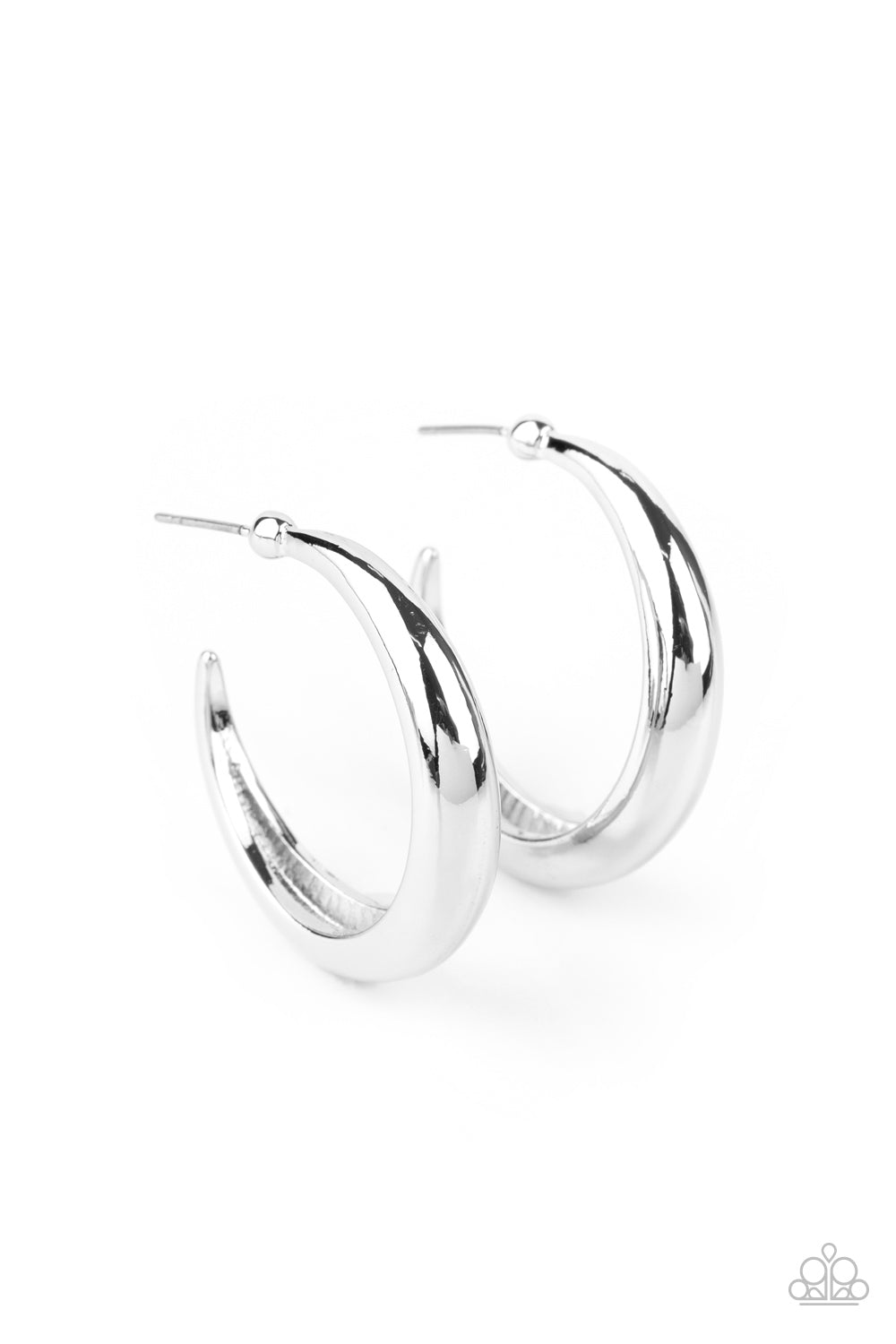 Paparazzi Lay It On Thick - Silver Hoop Earrings - Pusher P