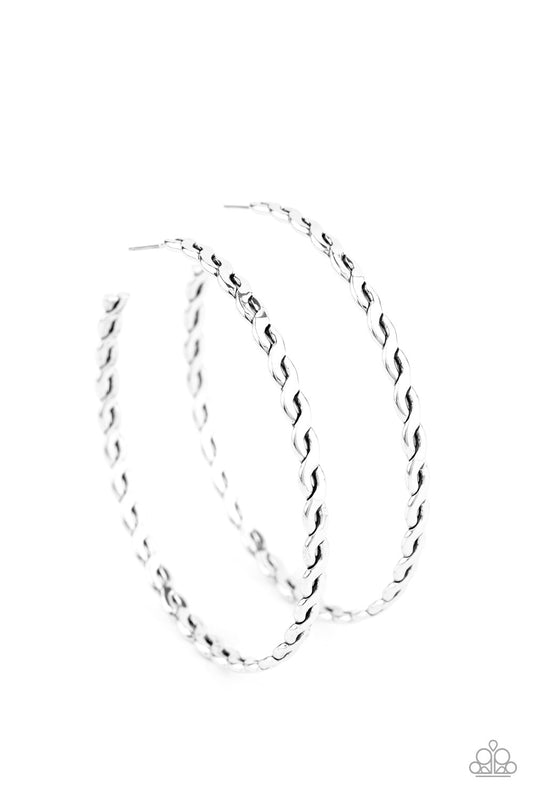 Paparazzi Infinite Twist - Silver Earrings