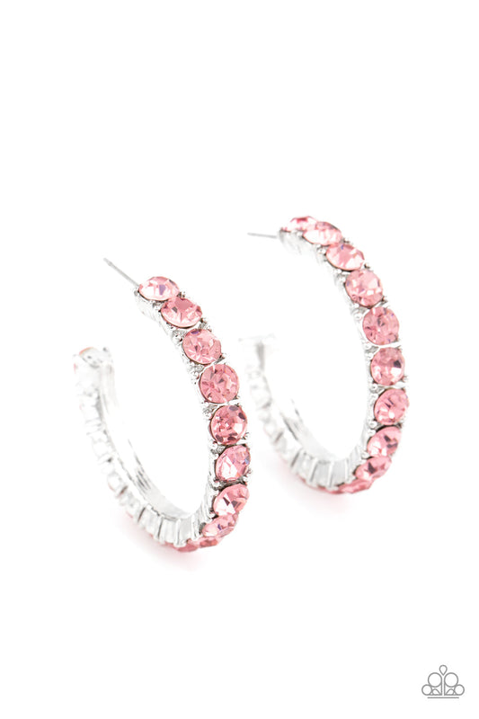 Paparazzi CLASSY is in Session - Pink Hoop Earrings - Pusher P