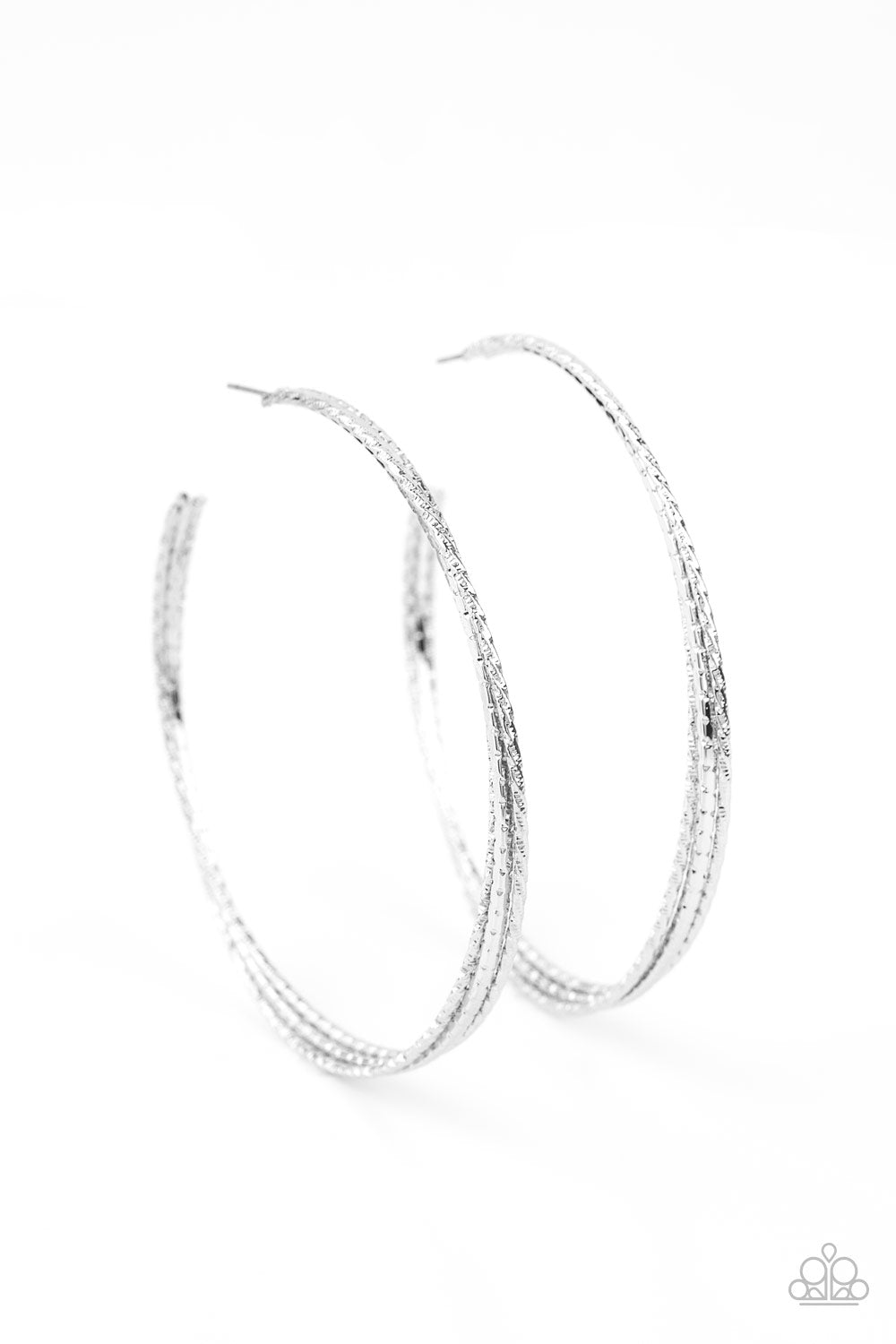 Paparazzi Watch and Learn - Silver Hoop Earrings - Pusher P