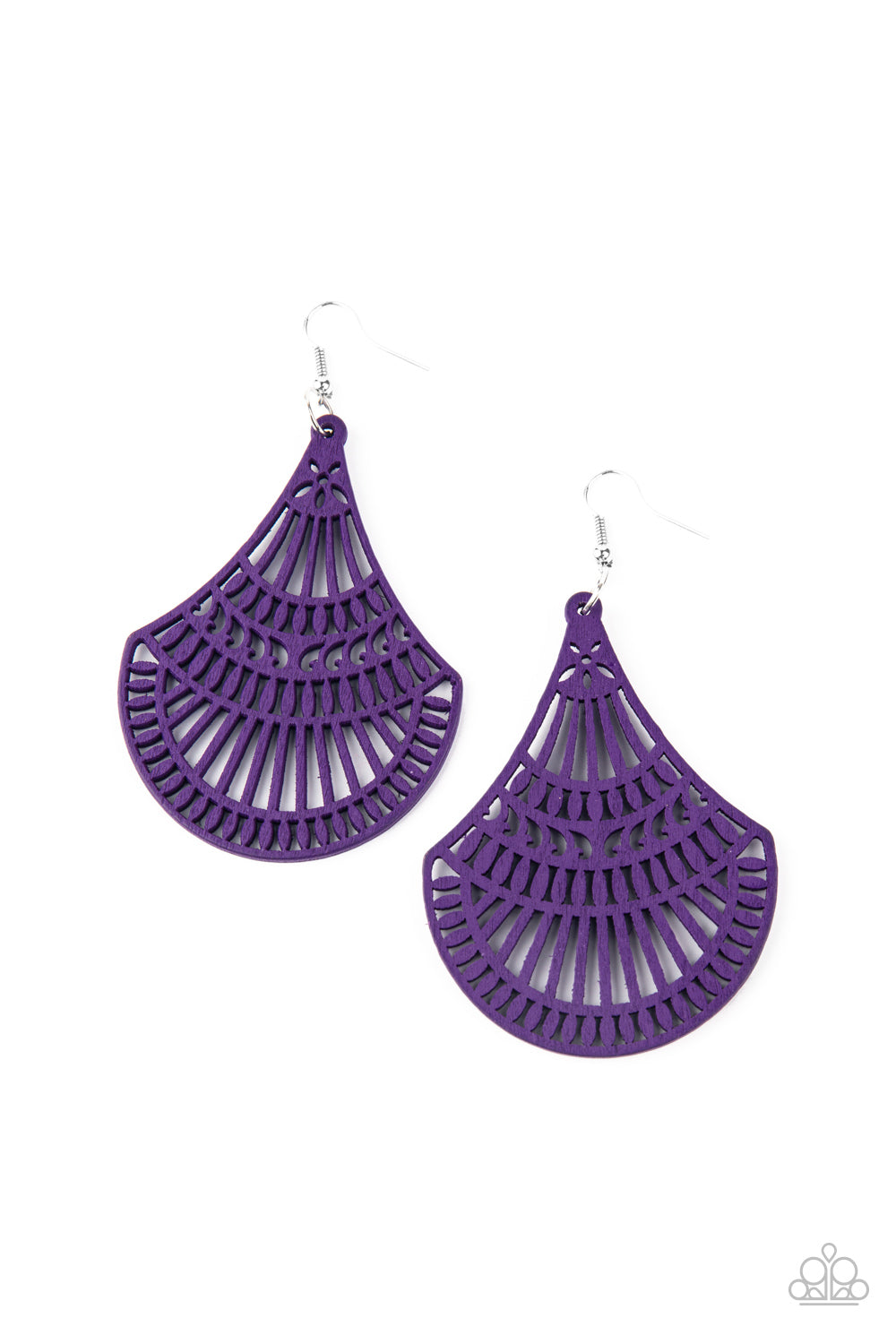 Paparazzi Tropical Tempest - Purple Wooden Earrings - Pusher P
