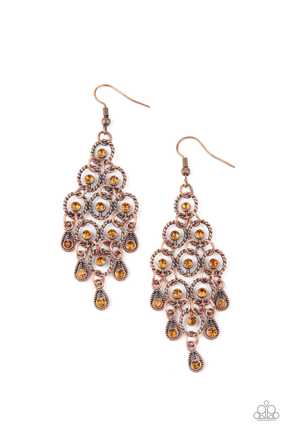 Paparazzi: Chandelier Cameo - Copper Earrings - Pusher P