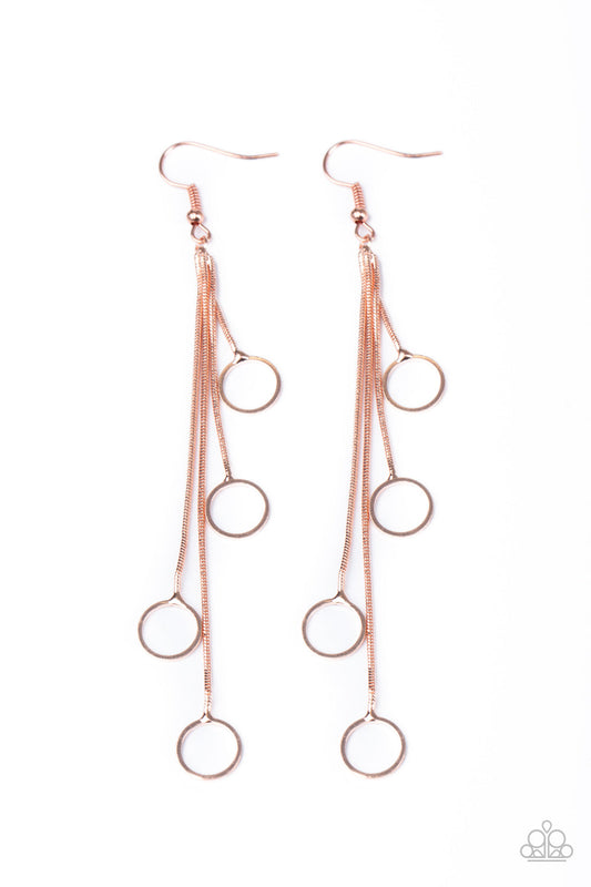 Paparazzi Full Swing Shimmer - Copper Earrings - Pusher P