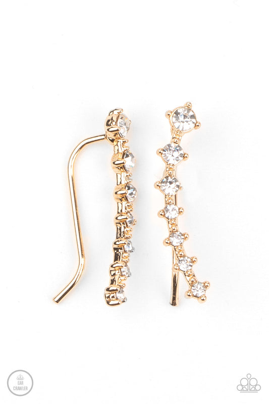 Paparazzi New Age Nebula - Gold Ear Crawlers - Pusher P