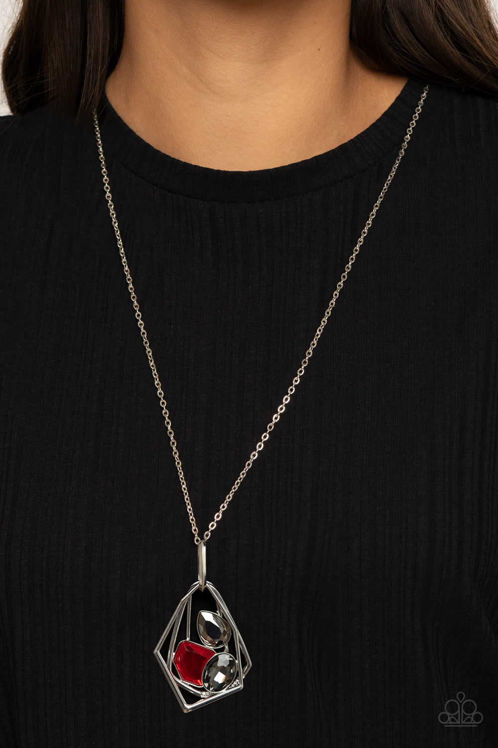 Paparazzi All Systems GLOW - Red Necklace - Pusher P