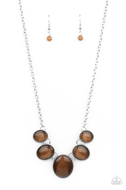 Paparazzi One Can Only GLEAM - Brown Necklace - Pusher P