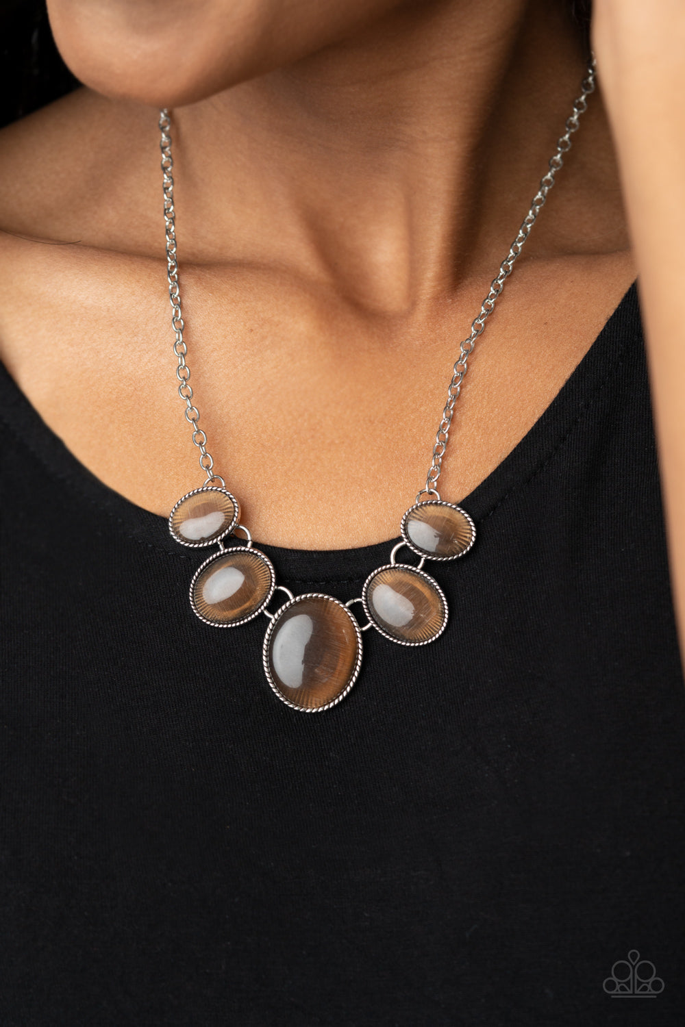 Paparazzi One Can Only GLEAM - Brown Necklace - Pusher P