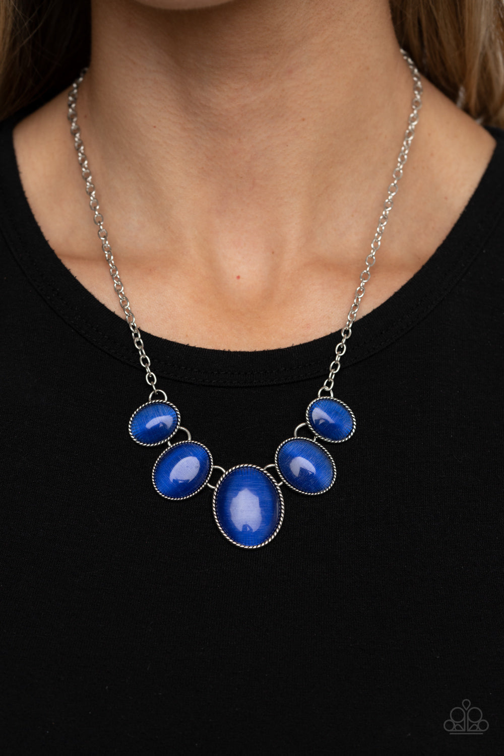 Paparazzi One Can Only GLEAM - Blue Necklace - Pusher P