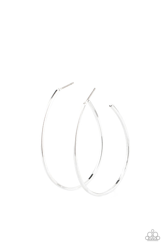 Paparazzi Cool Curves - Silver Hoop Earrings - Pusher P