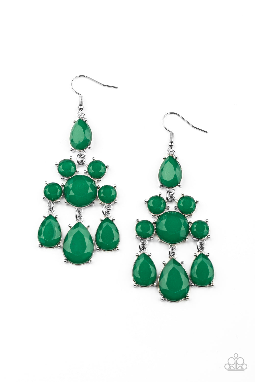 Paparazzi Afterglow Glamour - Green Earrings - Pusher P