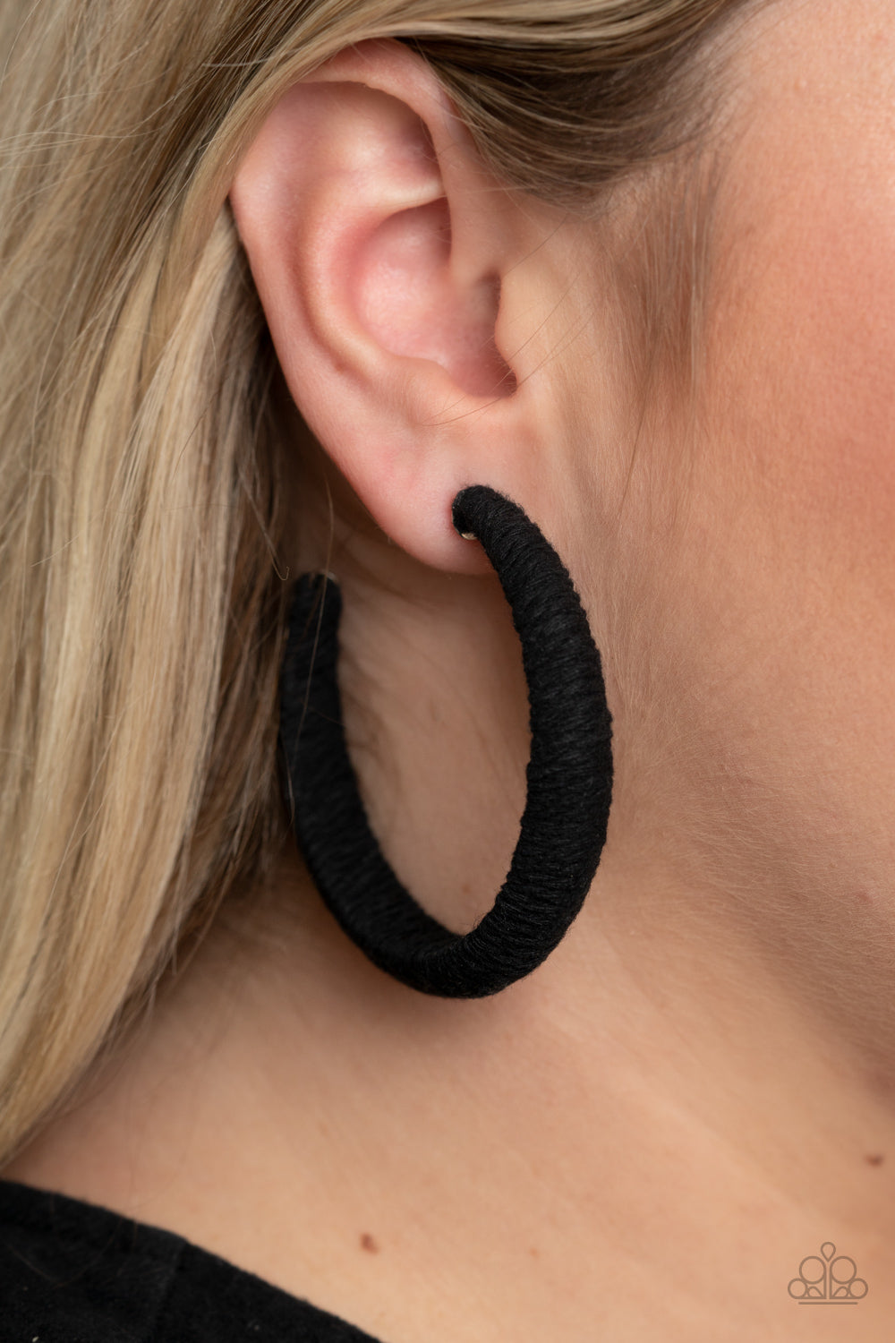 Paparazzi TWINE and Dine - Black Earrings - Pusher P
