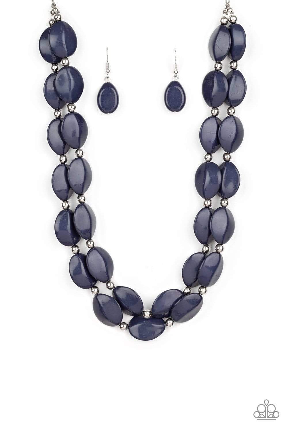 Paparazzi Two-Story Stunner - Blue Necklace - Pusher P