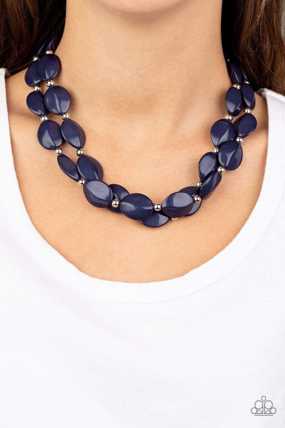 Paparazzi Two-Story Stunner - Blue Necklace - Pusher P