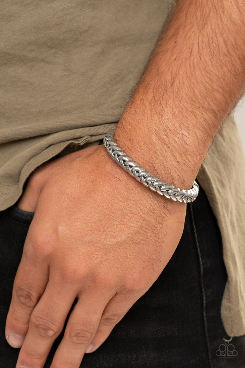 Paparazzi Tough as Nails - Silver Urban Bracelet - Pusher P