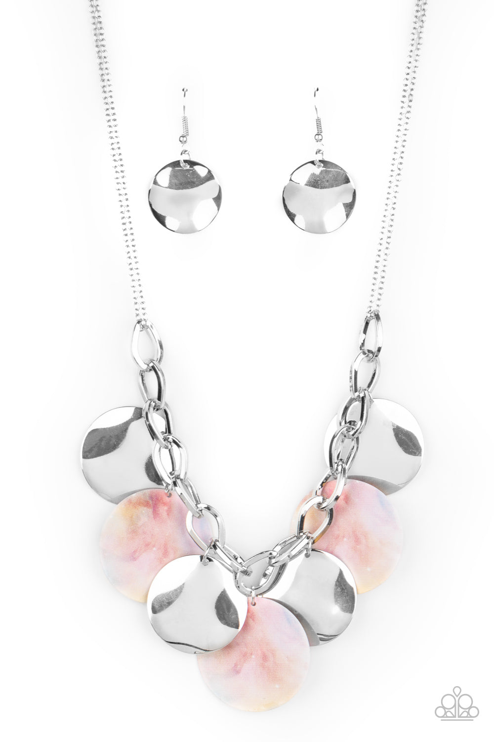 Paparazzi Tie Dye Drama - Multi Pink and Yellow Necklace - Pusher P
