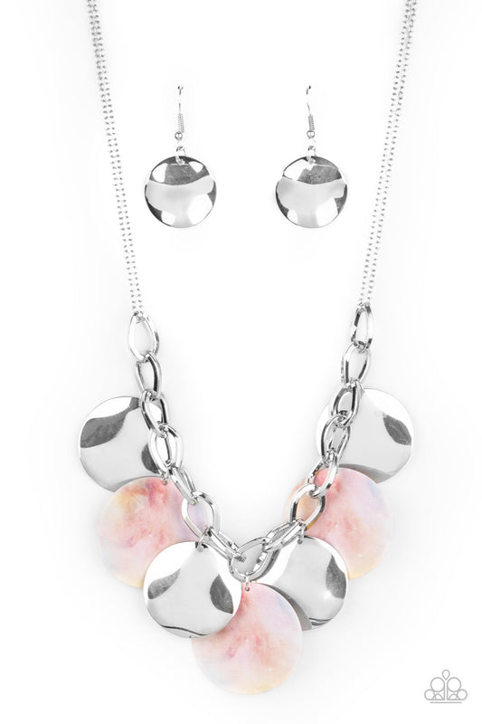 Paparazzi Tie Dye Drama - Multi Pink and Yellow Necklace