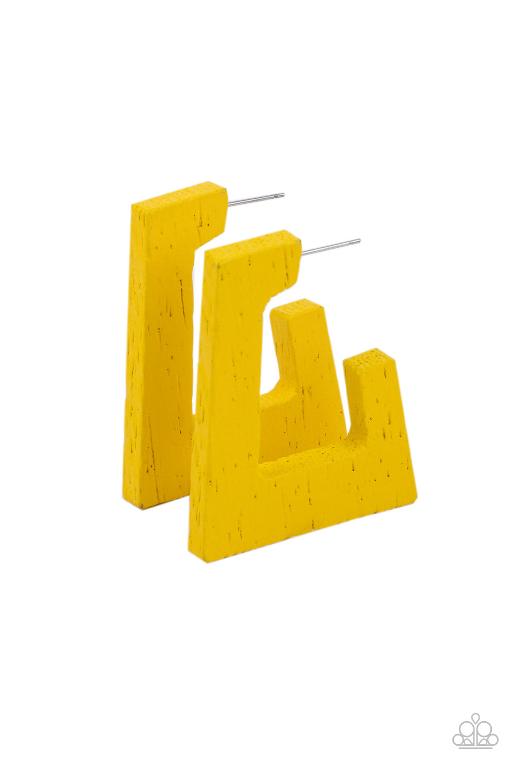 Paparazzi The Girl Next OUTDOOR - Yellow Wooden Earrings - Pusher P