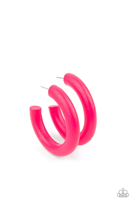 Paparazzi Woodsy Wonder - Pink Earrings - Pusher P