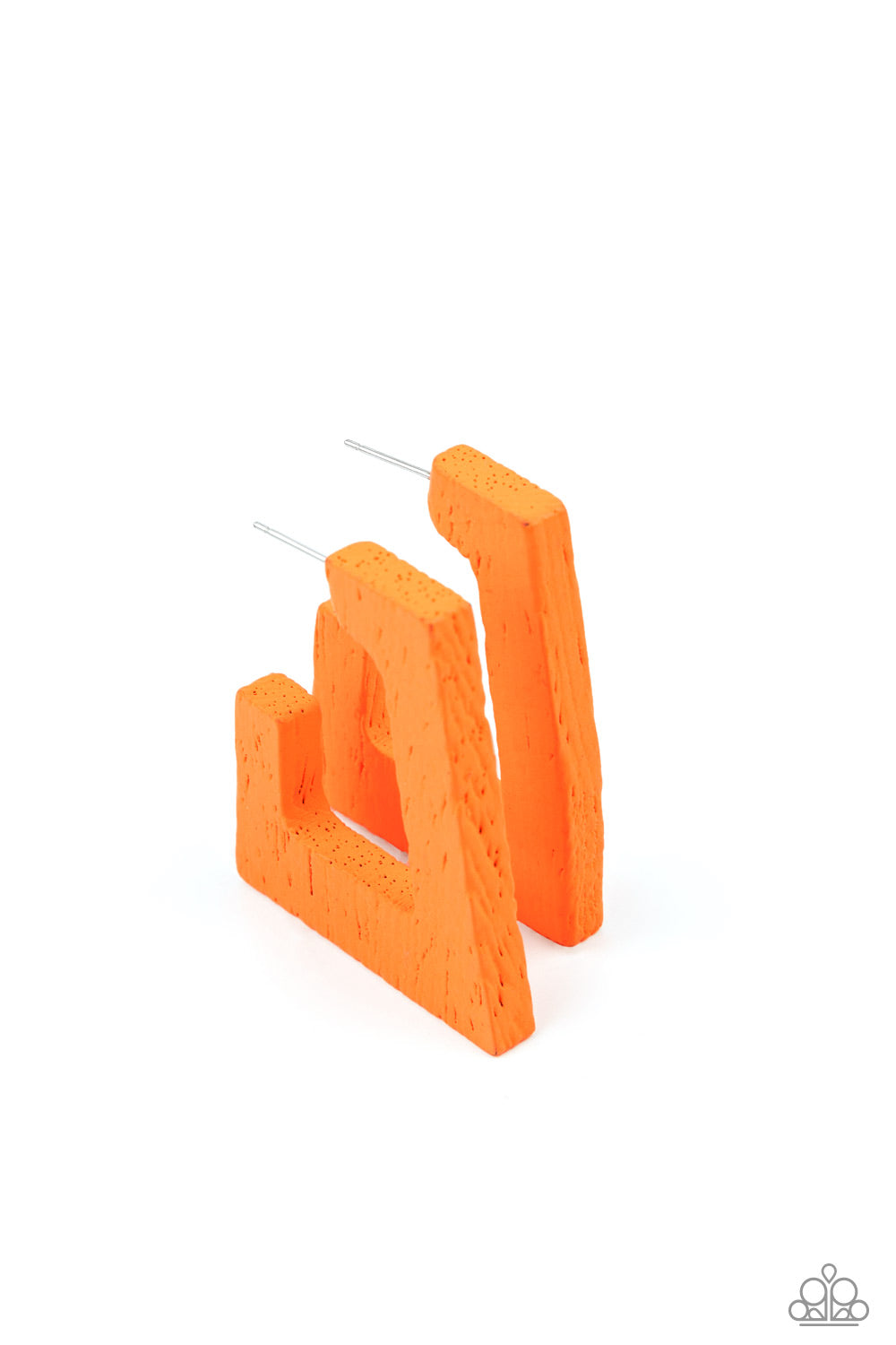 Paparazzi The Girl Next OUTDOOR - Orange Wooden Earrings - Pusher P