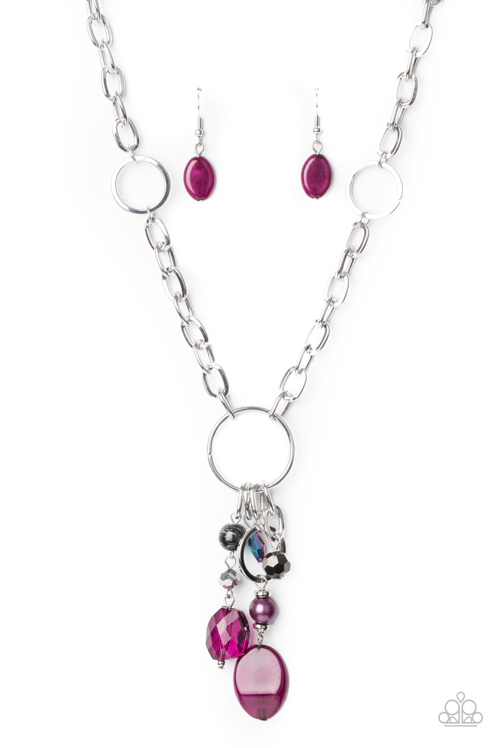 Paparazzi Lay Down Your CHARMS - Purple Necklace - Pusher P