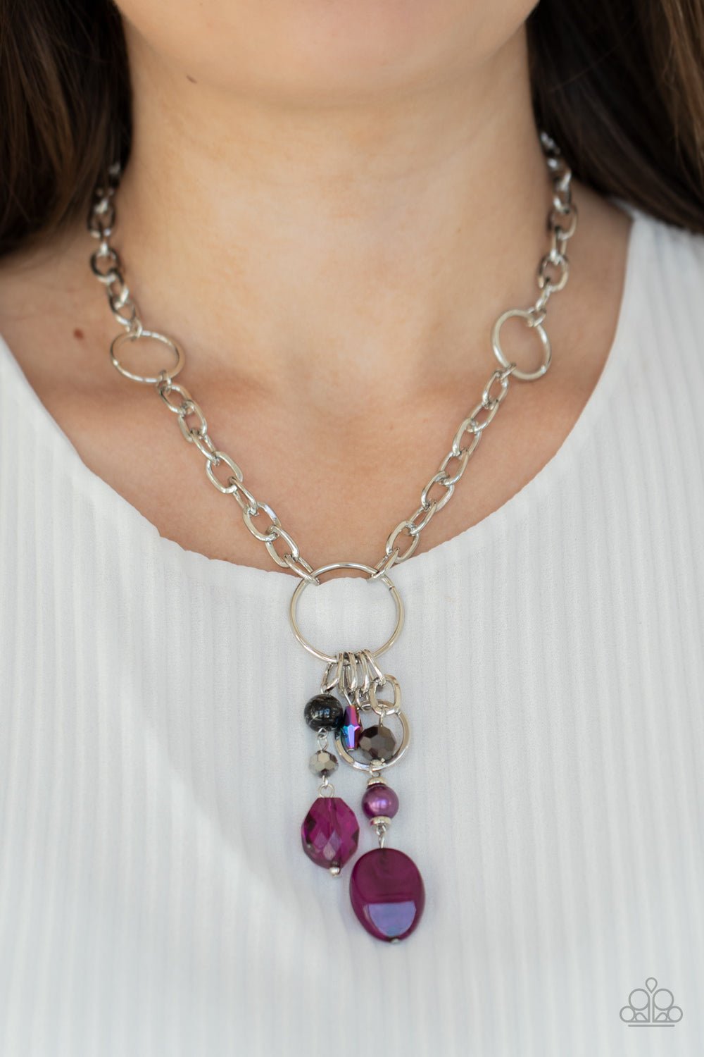 Paparazzi Lay Down Your CHARMS - Purple Necklace - Pusher P