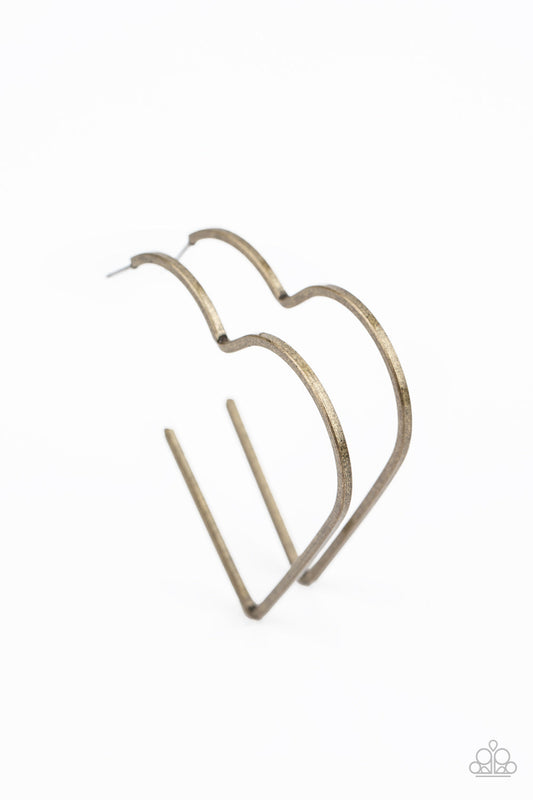 Paparazzi I HEART a Rumor - Brass Earrings - Pusher P