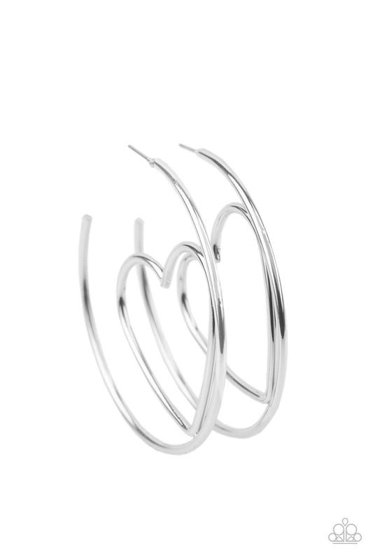 Paparazzi Love At First BRIGHT - Silver Earrings - Pusher P
