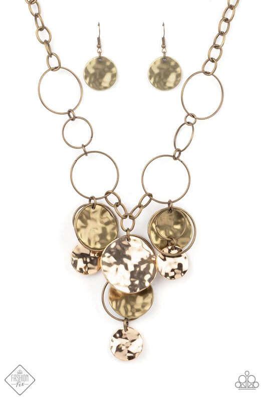 Paparazzi Learn the HARDWARE Way - Brass Necklace - Pusher P