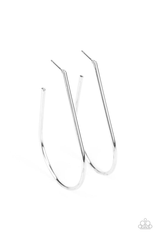 Paparazzi City Curves - Silver Earrings - Pusher P