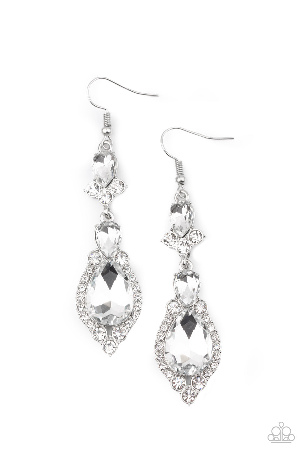 Paparazzi Fully Flauntable - White Earrings - Pusher P
