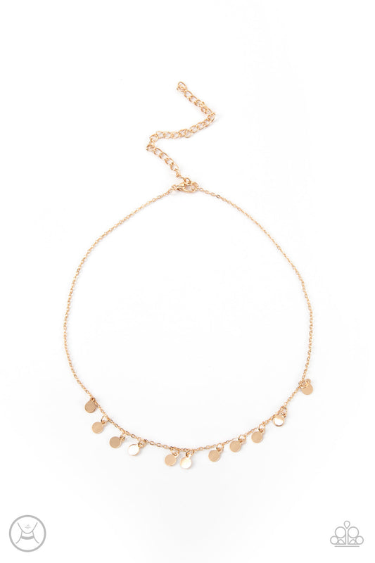 Paparazzi Ready, Set, DISCO! - Gold Choker Necklace - Pusher P