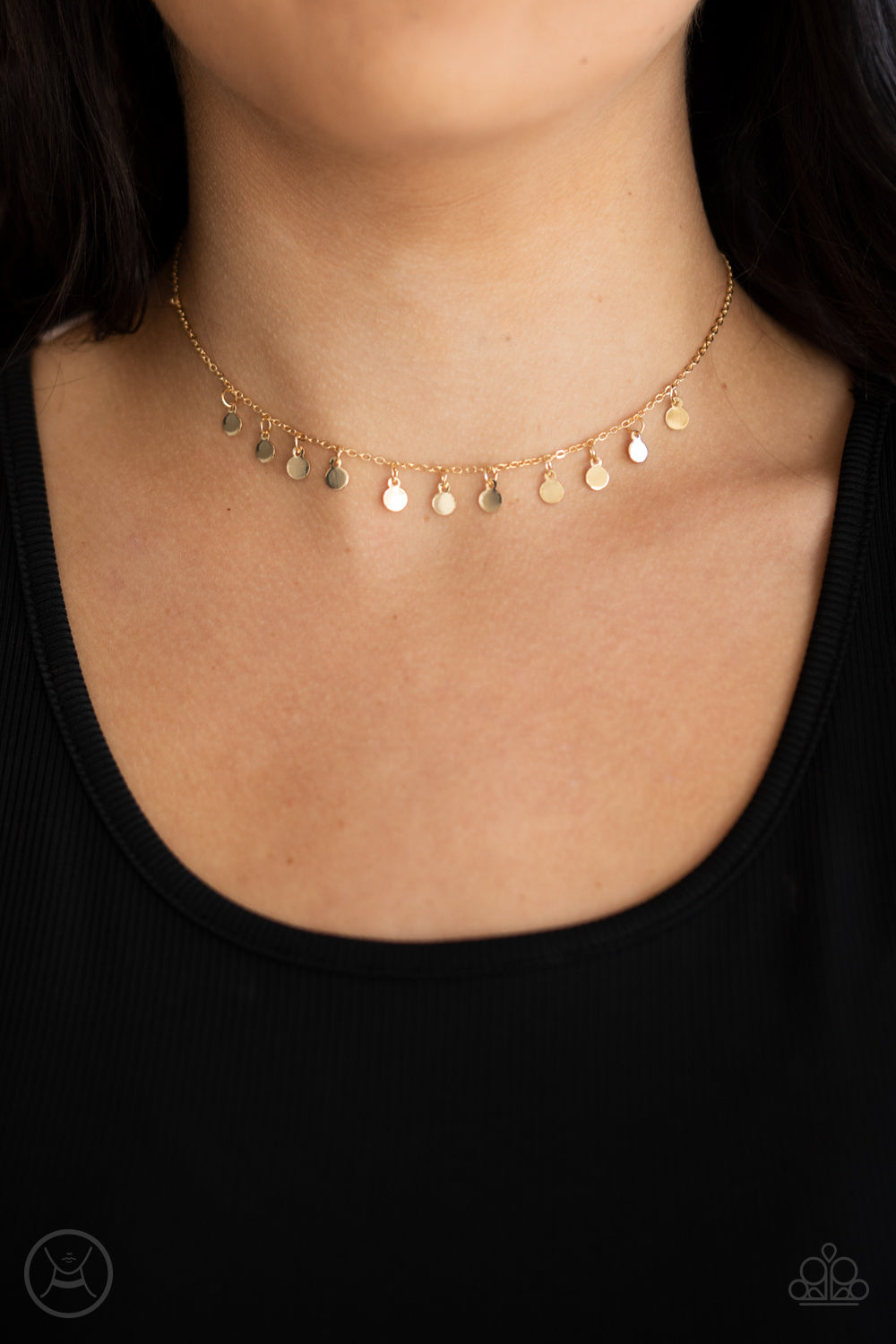 Paparazzi Ready, Set, DISCO! - Gold Choker Necklace - Pusher P