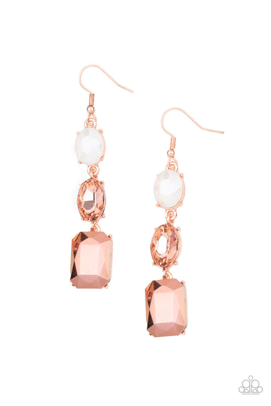 Paparazzi Dripping In Melodrama - Copper Earrings - Pusher P