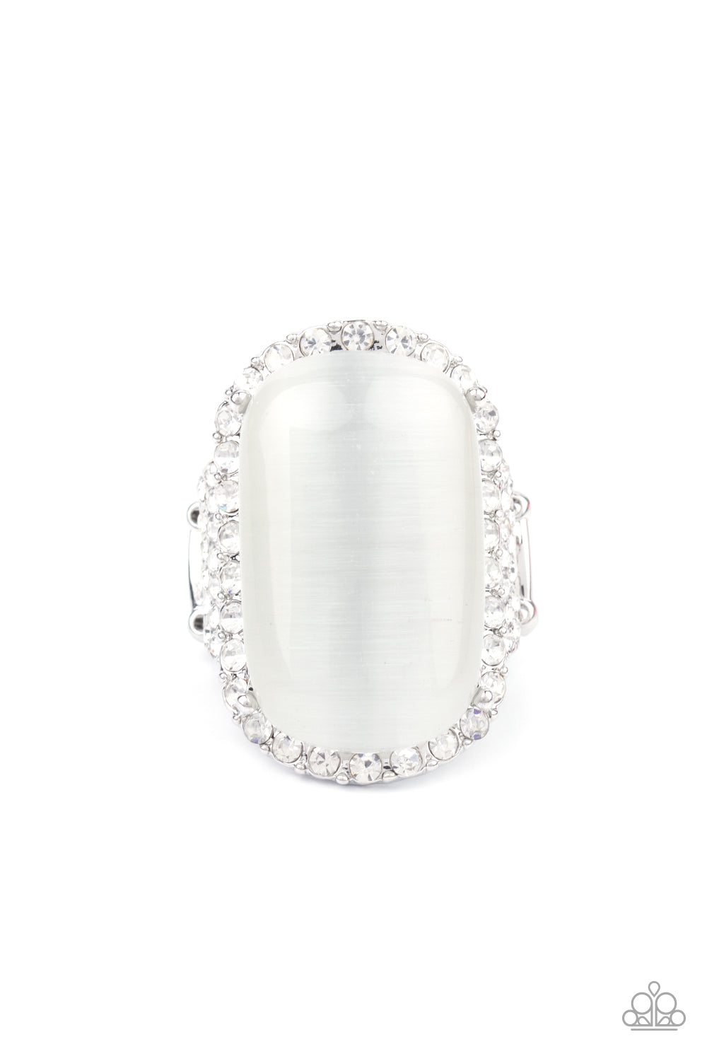 Paparazzi Thank Your LUXE-y Stars - White Ring - July 2021 Life Of The Party Exclusive - Pusher P