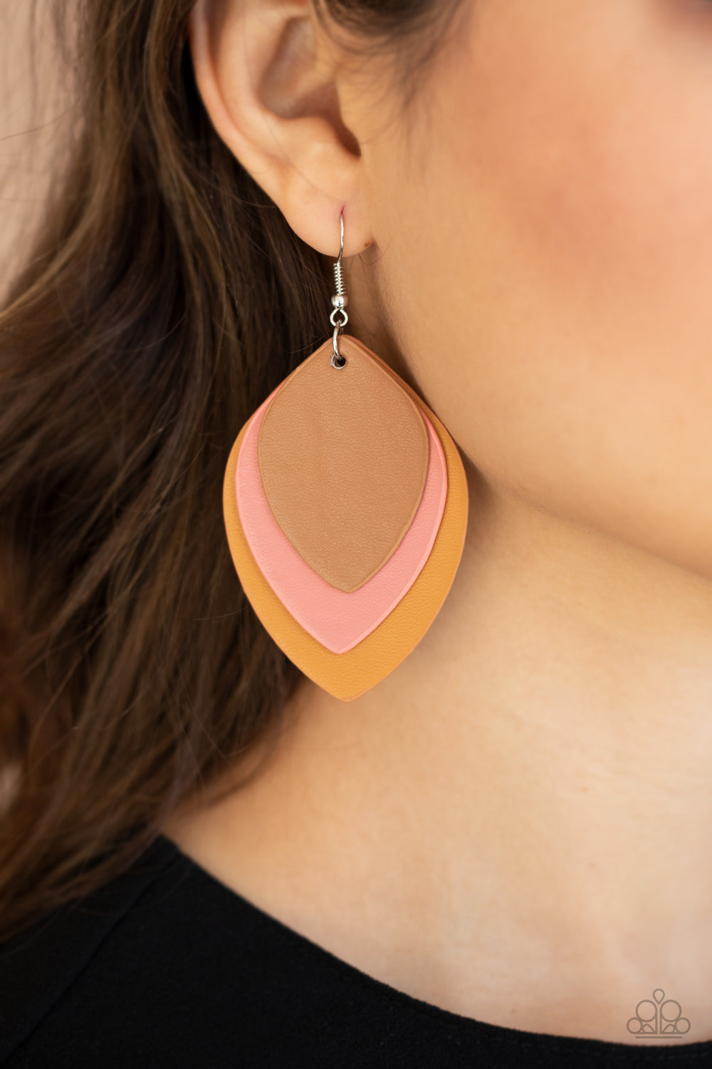 Paparazzi Light as a LEATHER - Multi Earrings - Pusher P